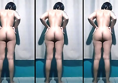 Enormous butt femboy displaying off for the camera