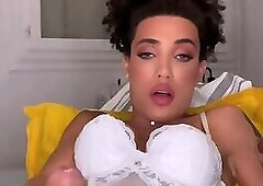 curly trans goddess masturbates on camera