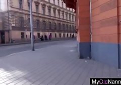 Old nurse and hot chick enjoy themselves