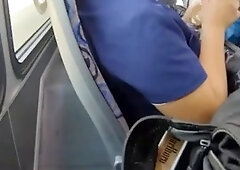 Stroking my cock for a latina on the bus