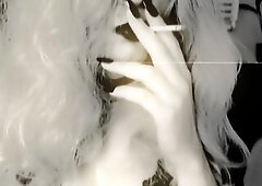 Hot Crossdresser Smokin' Skinny Cigarette Large Bazookas Neil Nails Big Glasses