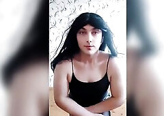 Glamorous Gothic Princess Femboy in Leather Petticoat and Sexy Tights Ravishing Gracious Body