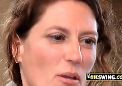 Amateur swinger couple is prepped to join the sex practice at this lusty palace.