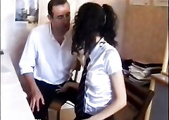 It's time for the baccalaureate revisions, just not simple to concentrate with this beautiful student in mini-petticoat and her lengthy unshaved 