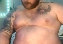 Gay gainer enjoys getting fatter and jizzes everywhere