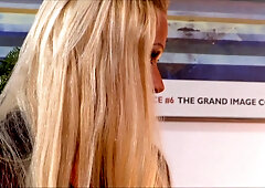 Sharon Pink gets in the office and puts those great massive tits of hers in his face.