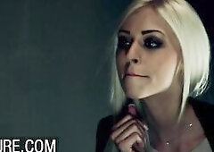 Blond Chloe Lacourt quickie in ladies room