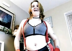 Red Satin Gloves Large Titties Titjob
