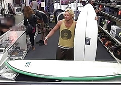 Surfer in need of cash finds himself in between two cocks