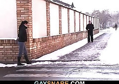 Straight dude in blindfold blown by a gay