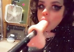 Trans femboy uses screw machine