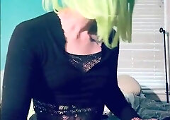 Scorching Emo femboy cushion banging and edging onanism