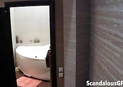 Check her out as she steps out of the shower naked after a refreshing bath. Tell me why it's wrong to bang a beauty of her kind. I bet you too wo