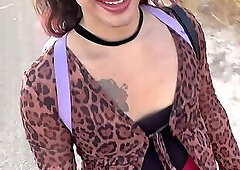 On a nature walk flashing my cock