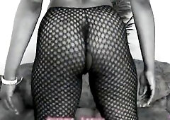 Riding a BBC isnt simple but this ebony honey does it with tons of enthusiasm