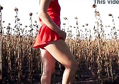 Girl In Short Skirt Flashing Full Back Panties Outdoors