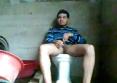 Cool jerking off on the toilet