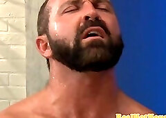 Masculine sutds giving bukkake cumshot