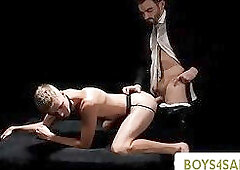 Twink slave butt fucked by her new horny Master