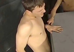 Fraternity new-comer Dillon Samuels fellates dicks in 4some