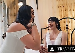 Hypnotized! Lezzy Trans Bride Ariel Demure Fills Her Cis Wife Sophia Burns with Cum on Their Honeymoon