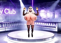 Juggsy is a large breasts female masking sissy. This is a messy talking clip! Juggsy is a Z cup breasts pornstar sissy working a stripper gig at the S