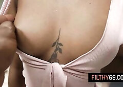 Banging my black girlfriend at the gym bath - Mila Mars