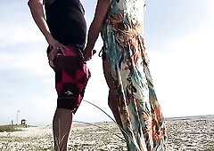I came in her booty right on a public beach