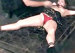 Bondage slut thrown in the mud like a whore BDSM