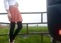 TS walking and flashing in public