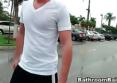 Super sexy gay orgy in public bathroom