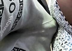 OMG!!! Stranger Cums Hard in Her Pants on Crowded Subway Rubdown