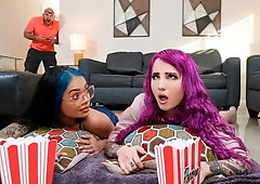 Beautiful teen slut Paisley Paige fucked in a hot foursome