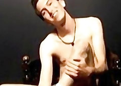 Handsome solo twink with septum ring jerking off hard for us