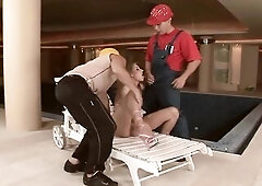 Click play and see this DP session with a French honey who loves to get her holes pounded at the same time.