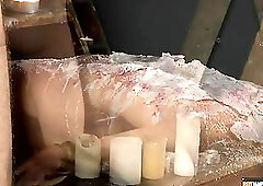 Splashed With Wax And Cum