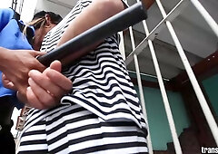 Ebony Tranny Cop Ass Done