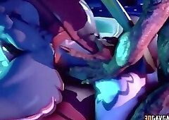 Amazing cock wanking with sex toys on 3d gay dick