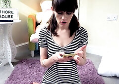Very hot busty brunette solo masturbation on webcam