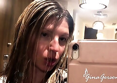 Gina Gerson shower pussy shaving