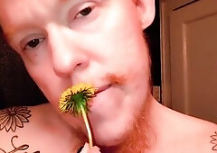 Lusty Spring Trans Yaoi Chap Picks Flowers With His Large Feet and Tickles His Body With Flowers