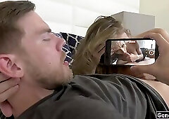 GenderTS.com - Big tits tgirl Jade Venus lets cheating guy tape her sucking