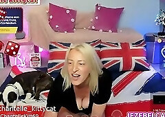 Hot Blonde MILF chats with viewers and uses vibrator to play with pussy on cam