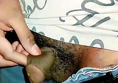 Micropenis peeing and massaging