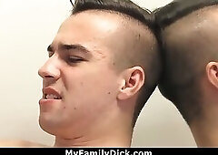Stepdad Teaches Stepson How To Shave Then Fucks His Tight Ass In Bathroom Good