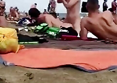 Wild sex on a public beach