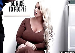 Blonde bustylicious MILF thief Alura Jenson got caught and punished for sex with a horny police officer