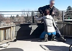 DICKFLASH public, a little redhead bitch gives me a tugjob and oral-sex during the time that her bf out Bigmax8inch