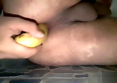 Masturbation Ass Femboy With A Banana