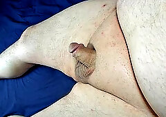 Handjob my smooth cock, soft to hard, cumshot ending
